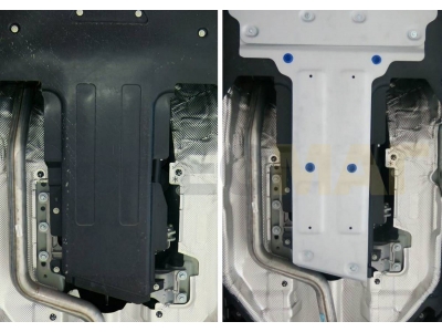 Защита КПП Rival для 2,0D/3,0/3,0D алюминий 4 мм для Jaguar XE/XF/F-Pace/Land Rover Range Rover Velar 2015-2021