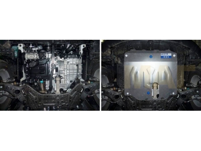 Защита картера и КПП Rival для 2,2D и 2,4 алюминий 4 мм для Kia Sorento 2012-2020