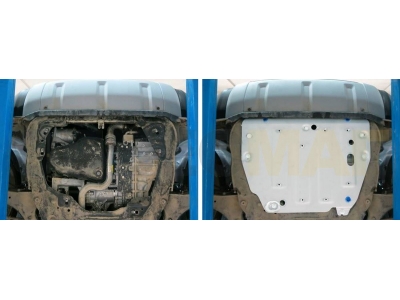 Защита картера и КПП Rival для 2,0 и 2,2D алюминий 6 мм для Land Rover Discovery Sport/Range Rover Evoque 2011-2018