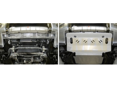 Защита радиатора Rival для 3,0/3,2D/3,8 алюминий 4 мм для Mitsubishi Pajero 4 2006-2021