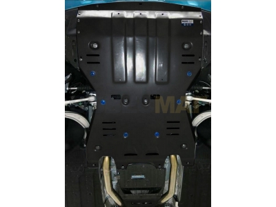 Защита картера и КПП Rival черная для 3,0D/3,0/3,6 алюминий 4 мм для Porsche Macan 2013-2018