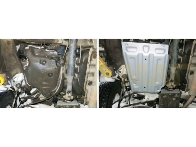Защита топливного бака Rival для 1,5D/1,6/2,0 алюминий 4 мм на 4х4 для Nissan Terrano/Renault Duster/Kaptur 2011-2021