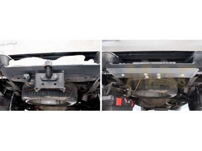 Защита заднего бампера Rival для 2,0D алюминий 4 мм для Volkswagen Amarok 2010-2021