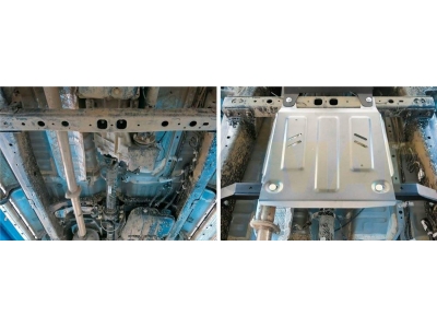 Защита РК Rival для 2,4D и 2,8D алюминий 4 мм для Toyota Hilux 2015-2021