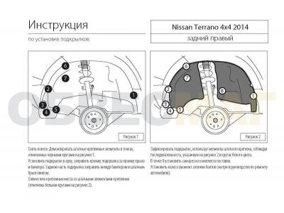 Подкрылок Rival задний правый на 4х4 для Nissan Terrano 2014-2021
