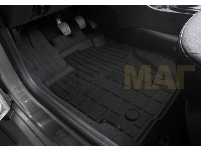 Коврики салона Rival литьевые резина 5 штук на 4х2 и 4х4 для Nissan Terrano/Renault Duster 2015-2021