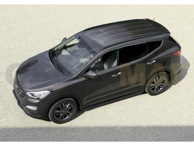 Пороги алюминиевые Rival Black для Hyundai Santa Fe № A173ALB.2302.1