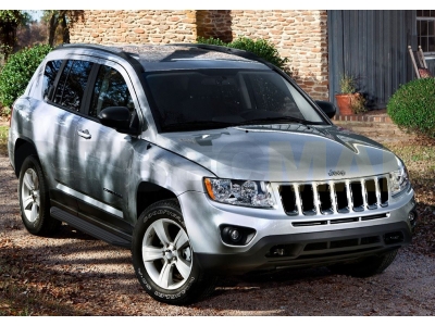 Пороги алюминиевые Rival Black для Jeep Compass 2013-2021