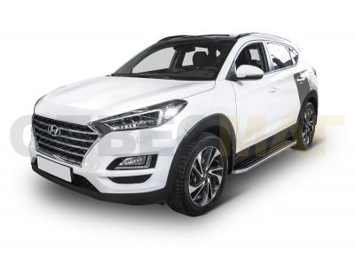 Пороги алюминиевые Rival Premium для Hyundai Tucson/Kia Sportage № A173ALP.2309.2