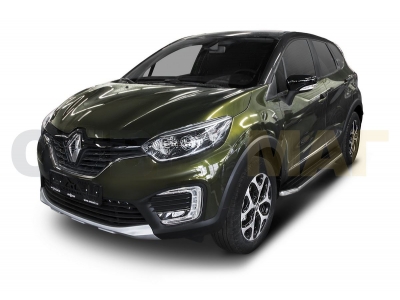Пороги алюминиевые Rival Premium для Renault Kaptur 2016-2021