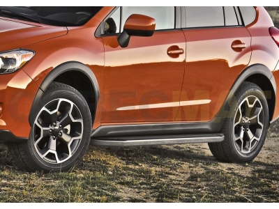 Пороги алюминиевые Rival Premium для Subaru XV 2011-2017