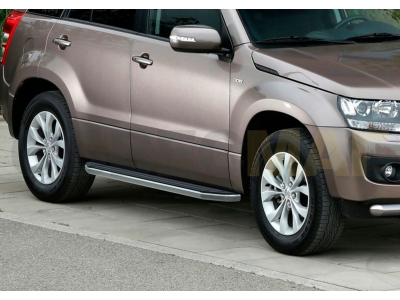 Пороги алюминиевые Rival Premium на 5 дверей для Suzuki Grand Vitara 2005-2015