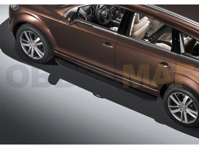 Пороги алюминиевые Rival Black для Volkswagen Touareg/Audi Q7 2009-2017