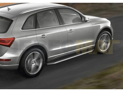 Пороги алюминиевые Rival Premium для Audi Q5 2008-2016
