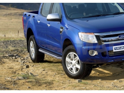 Пороги алюминиевые Rival Premium для Ford Ranger 2012-2015