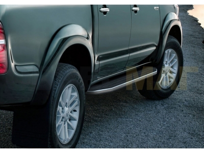 Пороги алюминиевые Rival Premium для Toyota Hilux 2005-2015