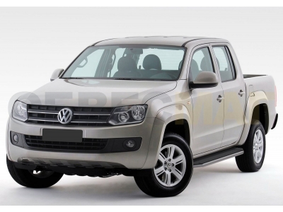 Пороги алюминиевые Rival Premium для Volkswagen Amarok 2010-2021
