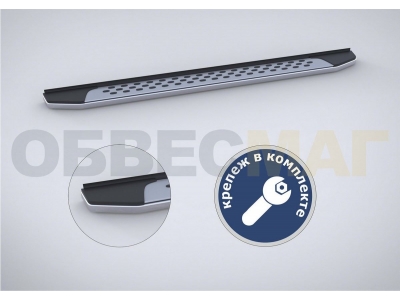 Пороги алюминиевые Rival BMW-Style овальные для Hyundai Tucson/Kia Sportage 2015-2021