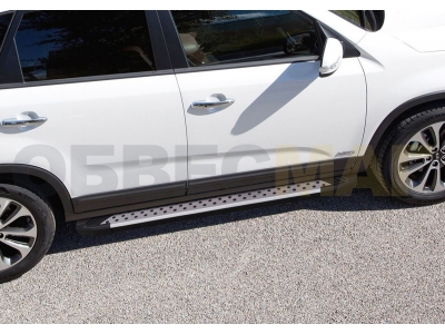 Пороги алюминиевые Rival BMW-Style для Kia Sorento 2012-2020