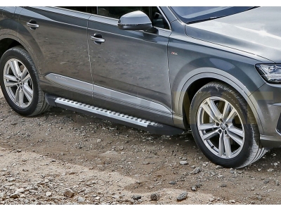 Пороги алюминиевые Rival BMW-Style для Audi Q7 2015-2021