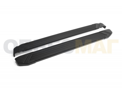 Пороги алюминиевые Rival Black New для Suzuki Vitara № F160ALB.5503.1
