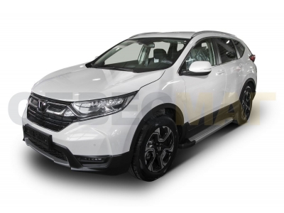 Пороги алюминиевые Rival Silver New для Honda CR-V 2017-2021