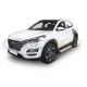 Пороги алюминиевые Rival Silver New для Hyundai Tucson/Kia Sportage 2016-2021