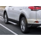 Пороги алюминиевые Rival Silver New для Toyota RAV4 2013-2019