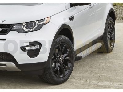 Пороги алюминиевые Rival Silver New для Land Rover Discovery Sport 2014-2021