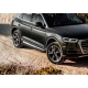 Пороги алюминиевые Rival Black New для Audi Q5 2016-2021