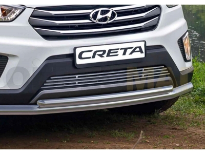 Накладка решетки радиатора 10 мм 2 части Rival для Hyundai Creta 2016-2021