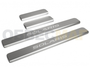Накладки порогов Rival с надписью 4 штуки для Hyundai Solaris № NP.2312.3