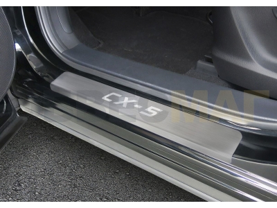 Накладки порогов Rival с надписью 4 штуки для Mazda CX-5 2011-2017