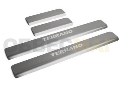 Накладки порогов Rival с надписью 4 штуки для Nissan Terrano № NP.4115.3