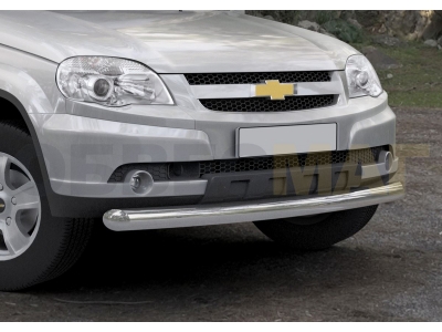 Защита переднего бампера 76 мм Rival для Chevrolet Niva 2009-2020