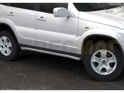 Защита штатных порогов 57 мм Rival для Chevrolet Niva 2009-2020