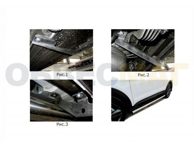Защита штатных порогов 57 мм Rival для Hyundai Santa Fe/Santa Fe Premium 2012-2018