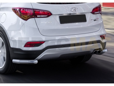 Защита задняя уголки 57 мм Rival для Hyundai Santa Fe/Santa Fe Premium 2015-2018