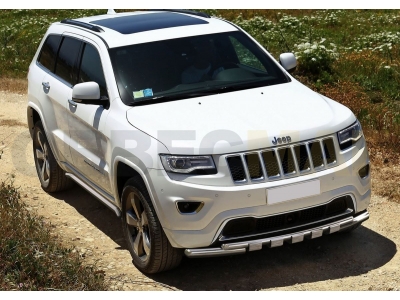 Защита штатных порогов 57 мм Rival для Jeep Grand Cherokee 2013-2021