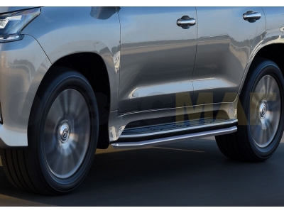 Защита штатных порогов 42 мм Rival для Lexus LX-570/450d 2015-2021