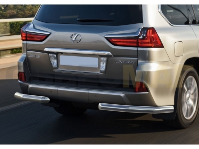 Защита задняя уголки 76 мм Rival для Lexus LX-570/450d 2015-2021