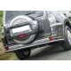 Защита заднего бампера двойная 76-42 мм Rival для Mitsubishi Pajero 4 2011-2021