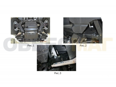 Защита передняя овальная 75х42 мм Rival для Mitsubishi L200 2015-2019