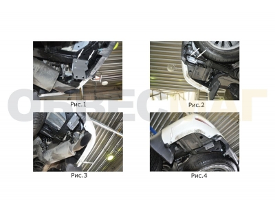 Защита задняя двойные уголки 76-42 мм Rival для Nissan Patrol 2014-2021