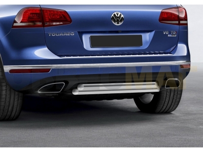 Защита заднего бампера двойная 57-57 мм Rival для Volkswagen Touareg 2010-2017