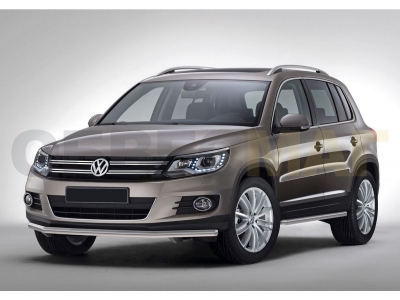 Защита штатных порогов 57 мм Rival для Volkswagen Tiguan 2011-2016