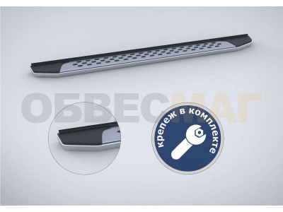 Пороги алюминиевые Rival BMW-Style овальные для Chery Tiggo 3
