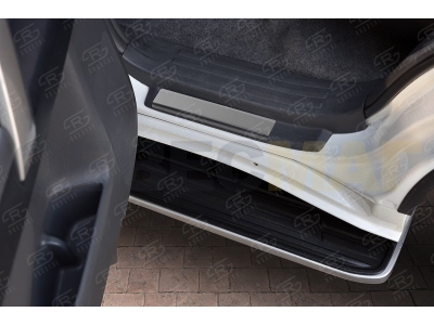 Накладки на пороги РусСталь зеркальный лист для Toyota Land Cruiser 150 2009-2021