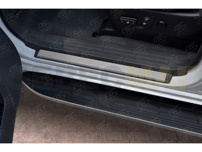 Накладки на пороги РусСталь шлифованный лист для Toyota Land Cruiser Prado 150 2009-2021