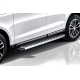 Пороги алюминиевые "Premium Silver" 1700 серебристые Hyundai Tucson Turbo (2018-2021) Slitkoff
